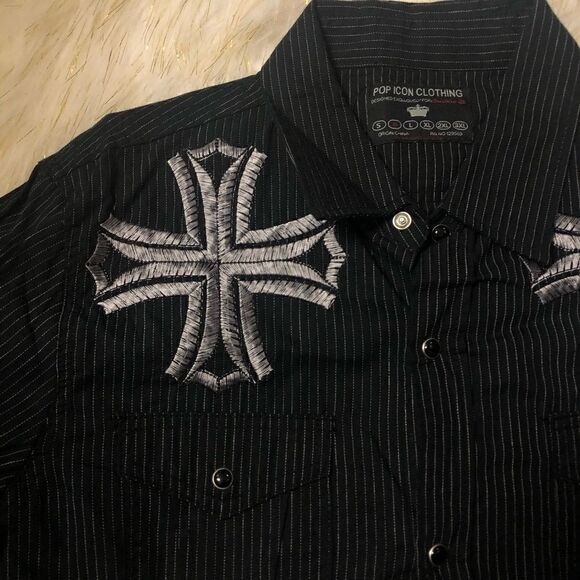 Pop Icon Clothing Buckle Cross Long sleeve black - Picture 1 of 4